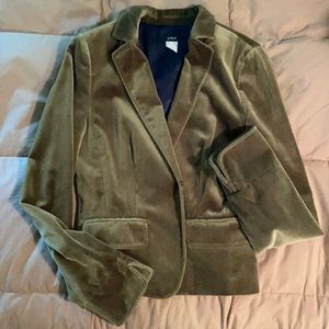 Olive green velvet JCrew blazer